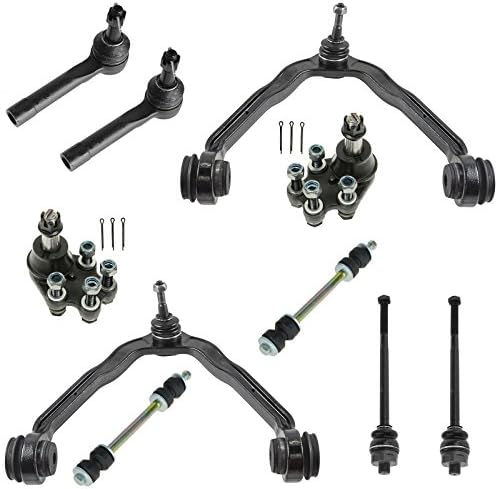 TRQ Front Steering & Suspension Kit Ball Joint Control Arm with Ball Joint Sway Bar Stabilizer Link Tie Rod Compatible with Chevrolet GMC