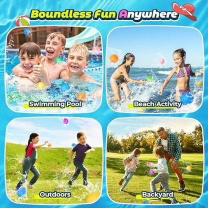 12Pcs Reusable Water Balloons, Pool Beach water Toys for Boys and Girls, Outdoor Summer Toys for Kids Ages 3-12