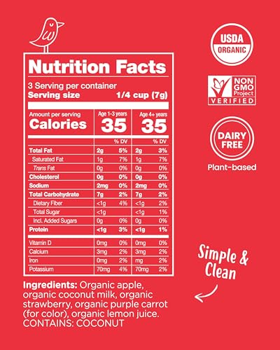 Amara Organic Fruit Bites Sweet Strawberry - No Added Sugar, Dairy-Free, Nut-Free Organic Fruit Snacks, Made with Organic Whole Foods, Allergy-Friendly Healthy Fruit Snacks for Kids - 21g 6PK