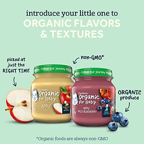 Gerber 1st Foods Organic for Baby Baby Food, Banana, 4 oz Jar (10 Pack)