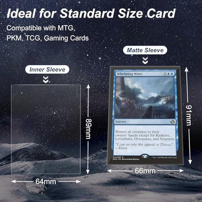 1000 Pack Card Sleeves, 500 Matte Trading Card Sleeve and 500 Inner Sleeves Ideal for Double-Sleeving, Fit for MTG, TCG and Game Cards (5 Colors)