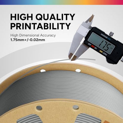 OVERTURE PLA Filament 1.75mm, Neatly Wound 3D Printer Filament 1kg Spool (2.2lbs), Dimensional Accuracy +/- 0.02 mm, Fit Most FDM 3D Printers (Light Gray)