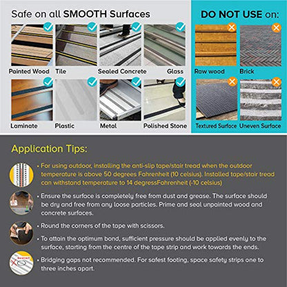 Anti Slip Traction Tape, 6 Inch x 30 Foot - Best Grip, Friction, Abrasive Adhesive for Stairs, Tread Step, Indoor, Outdoor (6" X 30')
