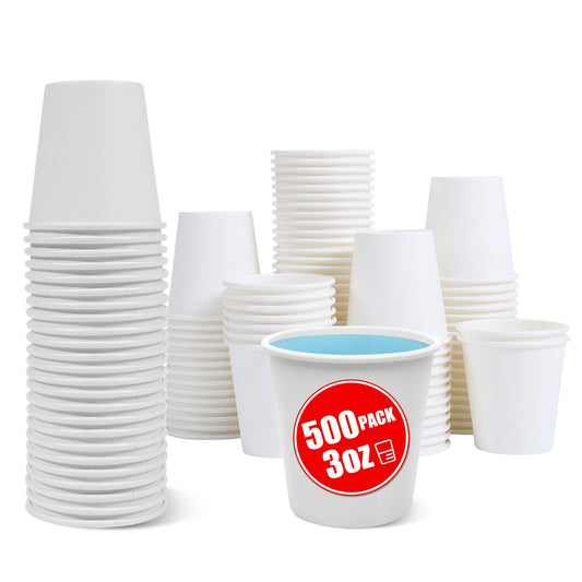 MOUMOULIFE 500 Count 3 oz Disposable Bathroom Cups, Small Mouthwash Cups, White Paper Cups, Hot/Cold Beverage Drinking Mini Cup for Party, Picnic, BBQ, Travel