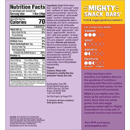 Plum Organics Mighty Snack Bars - Pumpkin and Banana - 0.67 oz Bars (Pack of 48) - Organic Fruit and Vegetable Toddler Food Snack Bars
