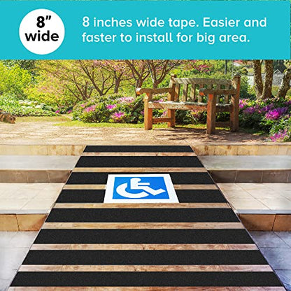 Anti Slip Traction Tape, 8 Inch x 30 Foot - Best Grip, Friction, Abrasive Adhesive for Stairs, Tread Step, Indoor, Outdoor (8" X 30')