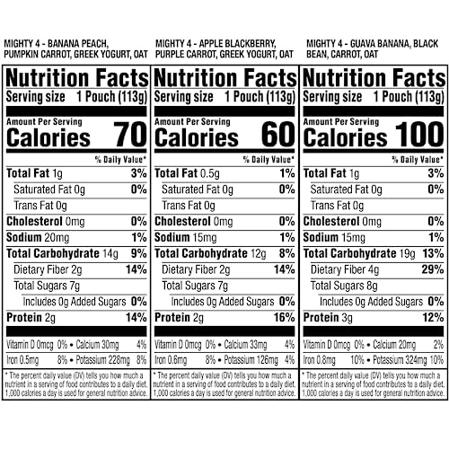 Plum Organics Stage 4 Variety Pack – Toddler’s Delicious Discovery Flavors – Mighty 4 Organic Fruit & Veggie Pouches – 4 oz Pouch, Pack of 18 (Amazon Exclusive)