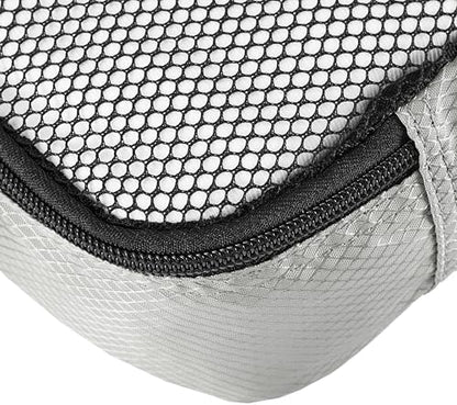 Amazon Basics Slim Packing Cubes for Travel, Packing Organizers, 4-Piece-Set With Double Zipper Pulls and Mesh Top Panel, 100% Durable Polyester, Gray, 14"L x 5"W x 3"H