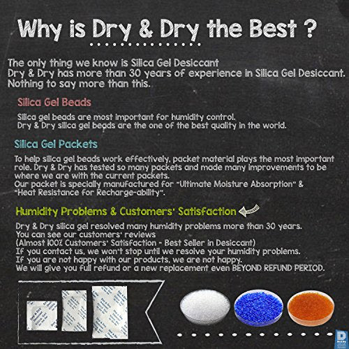 Dry & Dry 50 Gram [20 Packets] Silica Gel Packets Desiccants, Silica Packets - Rechargeable Silica Gel Packs, Desiccants Packets, Silica Gel