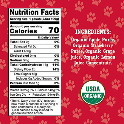 Paw Patrol Super Strawberry Organic Mixed Fruit Squeeze Pouch, 3.5 Ounce (Pack of 10)