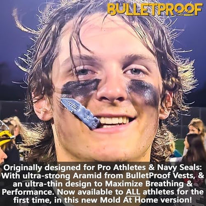 Bulletproof: World’s Thinnest Most Breathable Mouthguard is 3X Stronger! Football MMA Hockey Rugby Basketball BJJ Lacrosse Boxing Sports Mouth Guard Grinding Teeth. Men Women Adult Youth Kids Braces