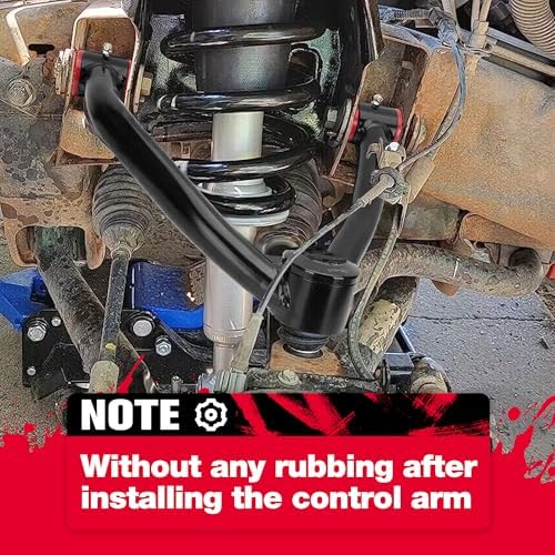 KSP Upper Control Arm 2-4" lift for 07-16 Silverado Avalanche Tahoe, Sierra Yukon 6-Lug 2WD/4WD Factory Cast Steel arms, Tubular Black A-arm