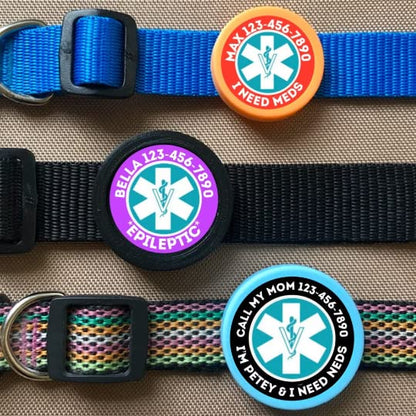 Medical Alert Pet ID Tag for Dogs and Cats Cute Design IVDD IMHA Diabetic Epileptic Blind Deaf Allergy