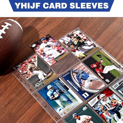 400 Pack 9 Pocket Double Side Card Sleeves Binder Sheets, Holds 7200 Cards, Trading Card Binder Sleeves for 3 Ring Binder, Card Sleeve Pages for Baseball, Football, Business, TCG, Kpop Cards