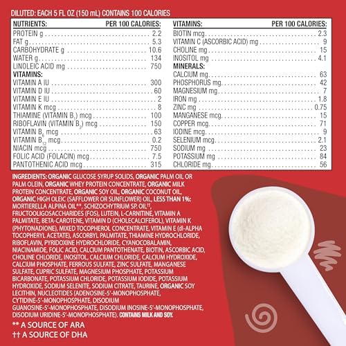 Earth's Best Organic Dairy Infant Formula for Babies 0-12 Months, Milk-Based Powder Formula with Iron, Omega-3 DHA, and Omega-6 ARA, 21 Ounce Container