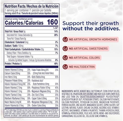 Enfagrow NeuroPro Toddler Nutritional Drink, Made with Real Milk, Brain-Building Omega-3 DHA, Nutrients for Growth & Immune Support, Non-GMO, Ready to Use, 8 fl Oz (24 Bottles)