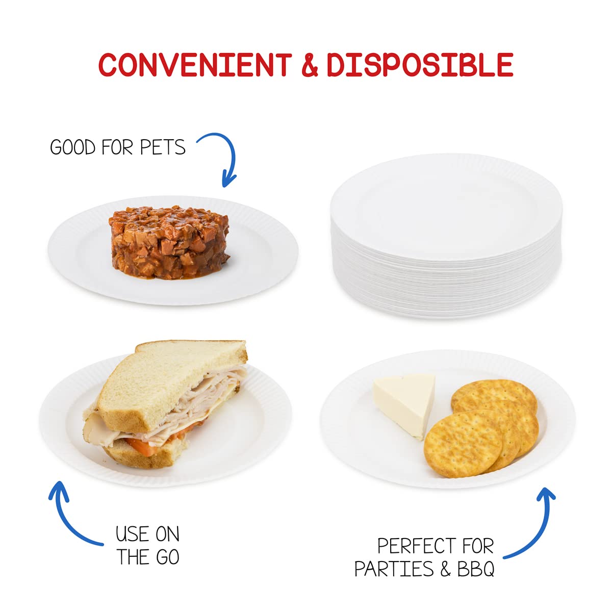 Hygloss Products Paper Plates - Uncoated White Plate - Use for Foodware, Events, Activities, Crafts Projects and More - Environmentally Friendly - Recyclable and Disposable - 9-Inches - 200 Pack