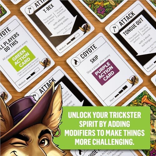 Exploding Kittens Coyote Created by Tim Ferriss, Special Edition Large Box: Includes 6 Unique Action Cards: a Challenge Party for 3-8 Players, Ages 10 and Up, Great for Family Night