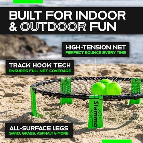 GoSports Slammo Game Set (Includes 3 Balls, Carrying Case and Rules) - Outdoor Lawn, Beach & Tailgating Roundnet Game for Kids, Teens & Adults