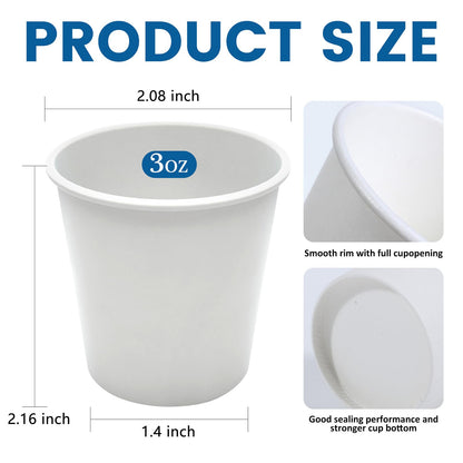 MOUMOULIFE 500 Count 3 oz Disposable Bathroom Cups, Small Mouthwash Cups, White Paper Cups, Hot/Cold Beverage Drinking Mini Cup for Party, Picnic, BBQ, Travel