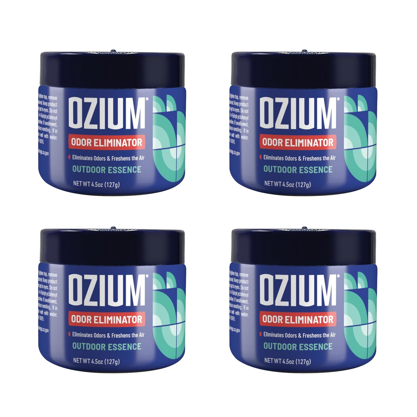 Ozium 4.5 Oz. Odor Eliminating Gel for Homes, Cars, Offices and More, Outdoor Essence, 4 Pack