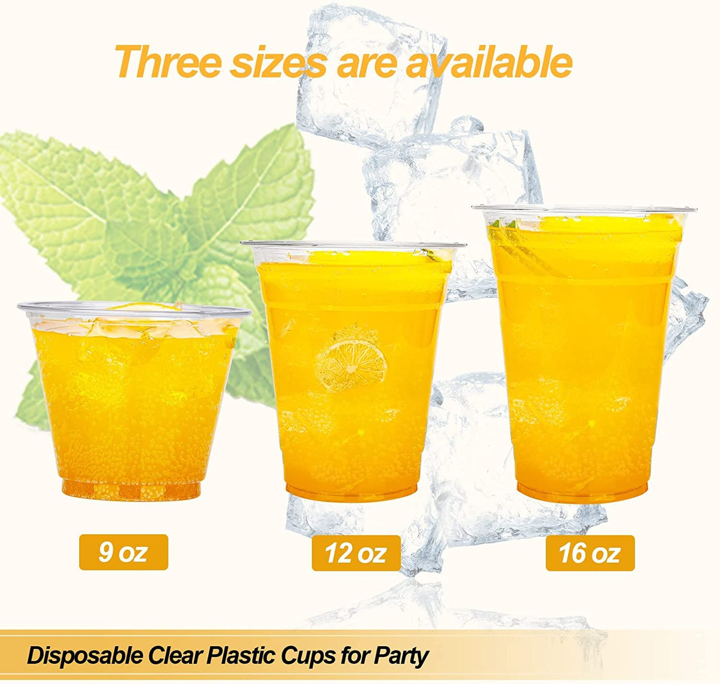 TashiBox plastic cups [24 oz 100cups],Clear Crystal disposable plastic cups,smoothie cups