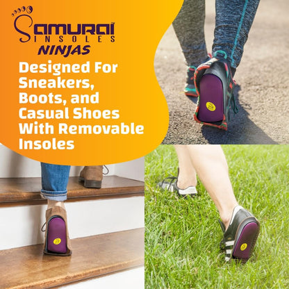 Samurai Insoles Ninjas Plantar Fasciitis Relief Insoles - Podiatrist Designed, Orthotic Lab Made in The USA Arch Support Shoe Insert for Mens 11-11.5 or Womens 13-13.5