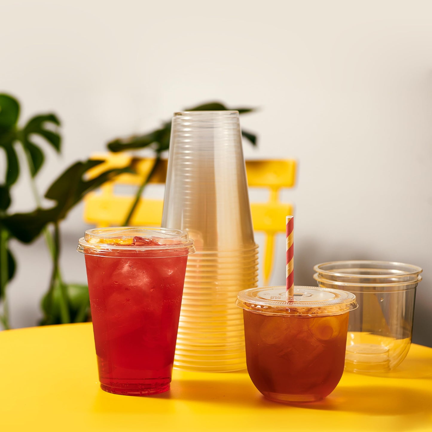 TOSSWARE NATURAL Arc - Plant Based Cups 16 oz - Plastic Alternative Cups for Parties, Bachelorettes, Weddings - Recyclable Clear Cold Cups - Set of 1000