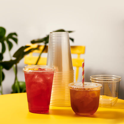 TOSSWARE NATURAL Arc - Plant Based Cups 16 oz - Plastic Alternative Cups for Parties, Bachelorettes, Weddings - Recyclable Clear Cold Cups - Set of 1000
