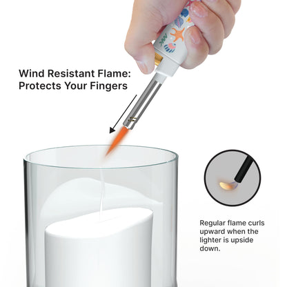 MK Candle Lighter, Butane Refillable Wind-Resistant Flame, 5-Pack for BBQ, Camping, Outdoor Use (Season-5pc)