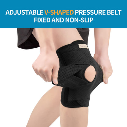 Galvaran Knee Brace with Side Stabilizers for Meniscal Tear Knee Pain ACL MCL Arthritis Injuries Recovery, Breathable Adjustable Knee Support for Men and Women (X-Large, Black)