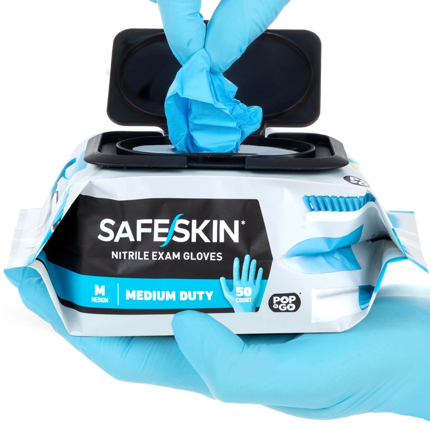 SAFESKIN Nitrile Disposable Gloves in Pack of 200, Medium Duty, Small Size, Powder Free - Food Handling, First Aid, Cleaning