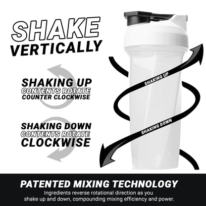 HELIMIX 2.0 Vortex Blender Shaker Bottle Holds upto 28oz | No Blending Ball or Whisk | USA Made | Portable Pre Workout Whey Protein Drink Shaker Cup | Mixes Cocktails Smoothies Shakes | Top Rack Safe
