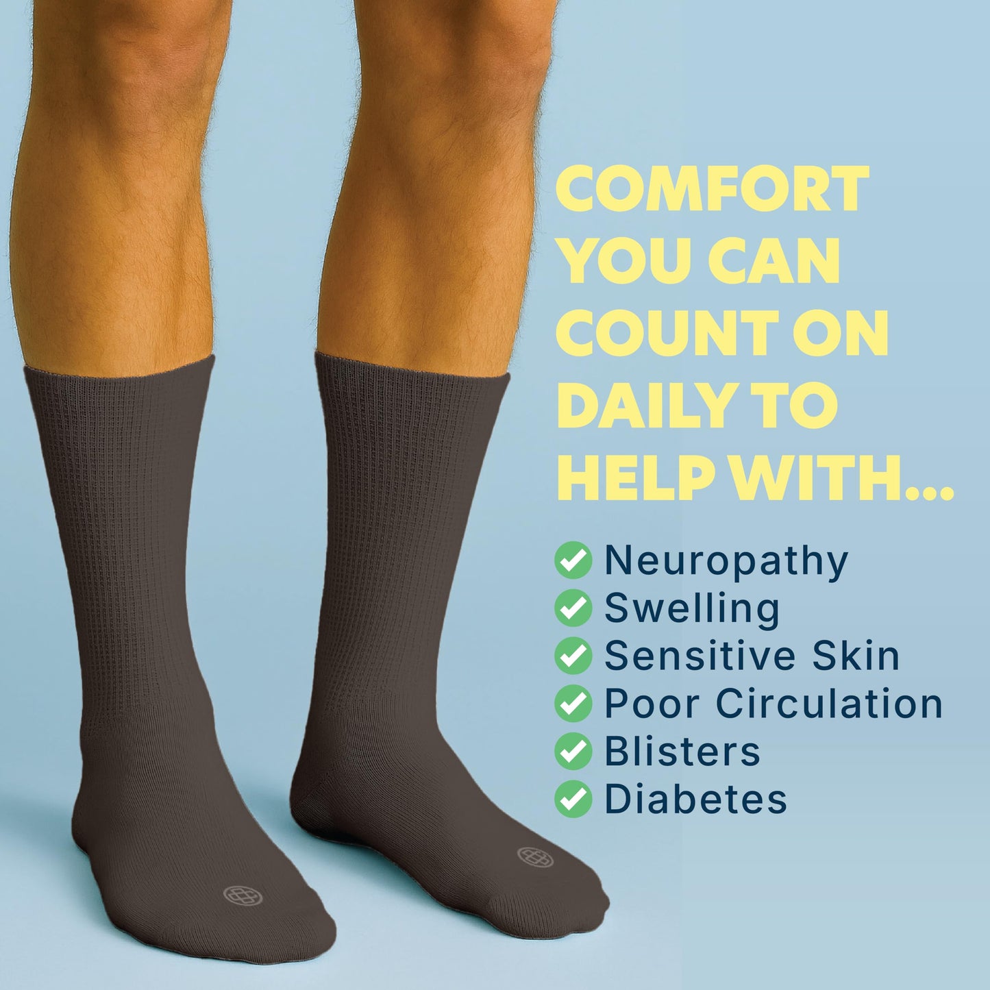 Doctor's Choice Diabetic Socks for Men, Seamless with Non Binding Top Neuropathy Socks, designed with Soft Stretch and Full Cushion for a Comfortable Fit, 13-15 X-Large, 4 Pairs (Marbled Brown)