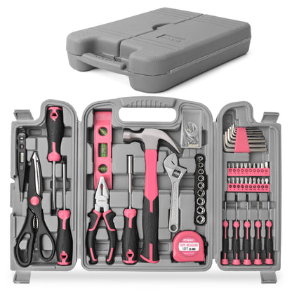 Hi-Spec 54pc Red Household Tool Kit – Essential DIY Hand Tool Set with Toolbox for Home, Garage, Office, Basic Repairs, First Apartment, New Home & Everyday Home Improvement