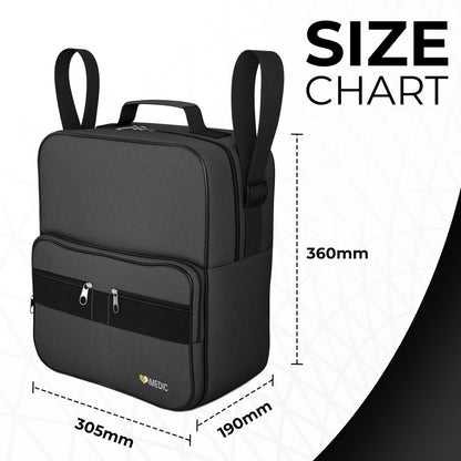 iMedic Deluxe Wheelchair Bag – Storage Backpack for Adults – Hangs Securely on Wheelchair Back – Organiser for Mobility & Electric Wheelchairs – Black