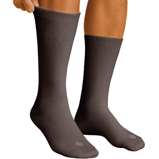 Doctor's Choice Diabetic Socks for Men, Seamless with Non Binding Top Neuropathy Socks, designed with Soft Stretch and Full Cushion for a Comfortable Fit, 13-15 X-Large, 4 Pairs (Marbled Brown)