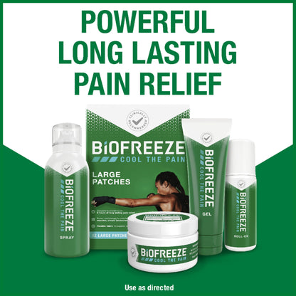 Biofreeze Pain Relief Patches, Arthritis Pain Reliver, Knee & Lower Back Pain Relief Patch, Sore Muscle Relief, Neck Pain Relief, FSA Eligible, 3 Pack (5 Biofreeze Menthol Patches)