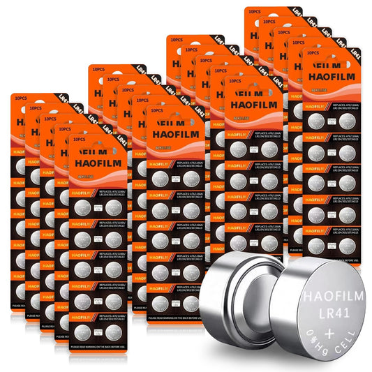HAOFILM LR41 AG3 392 384 192 Advanced Alkaline Battery, 1.5V Round Coin Cell Battery (Pack of 200